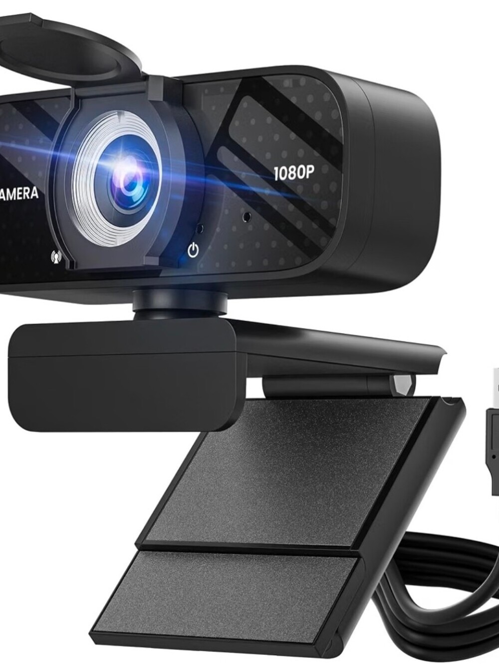 1080P Webcam with Privacy Cover, Wide‑Angle Plug‑Play Camera for Laptop.